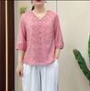 Elegant Spring Summer Cotton Linen Ethnic Style Embroidery Vintage Clothes Tops Shirts for Women Clothing Streetwear Fashion
