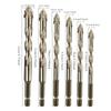6PCS 4-Blade Saw Tooth Eccentric Drill Bit Hard Alloy Eccentric Twist Drill Bit High-Strength Professional Rotary Tool Accessory