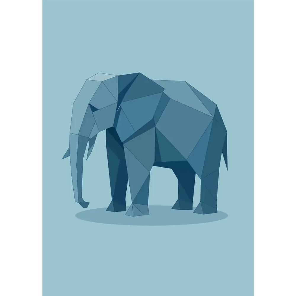 Абстрактные Геометрические Стереоскопические Милые Животные Постеры Ягуар Пингвин Медведь Принты Картина на Холсте Настенное Искусство Картина Домашний Декор Комнаты