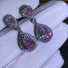 100 %925 Sterling Silver Pear 3ex 3ct Vvs Pink Created Moissanite Wedding Engagement Customized Drop Earrings Fine Jewelry