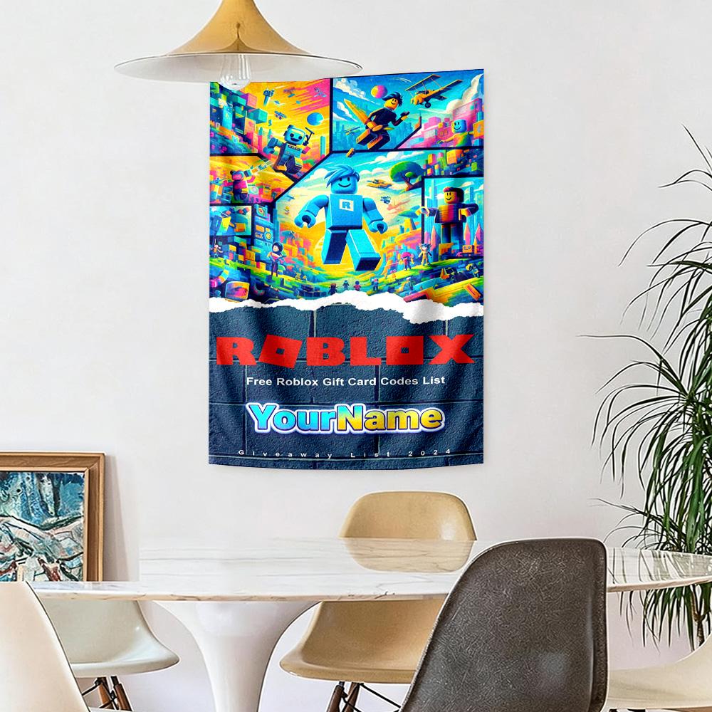 Roblox Custom Your Name Wall Decor Tapestry Art For Pet Memorial Birthdaywedding Party Backdrop Family Gift