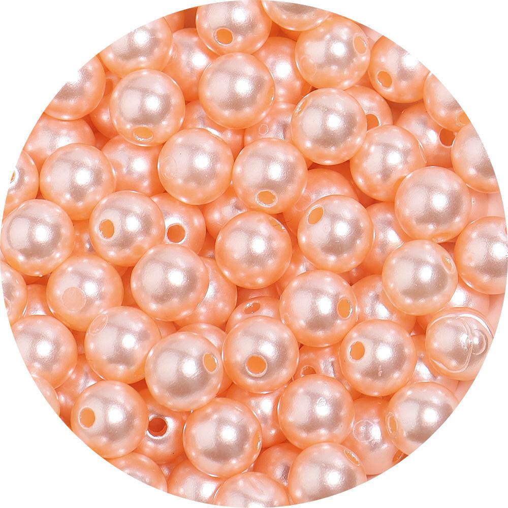 Abs Color Monochrome Straight Hole Imitation Pearl Beaded Bracelet Diy Bracelet Accessories