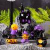 Mini Cartoon Scary Pumpkin Statue Purple Desktop Knick-knack Festival Supplies