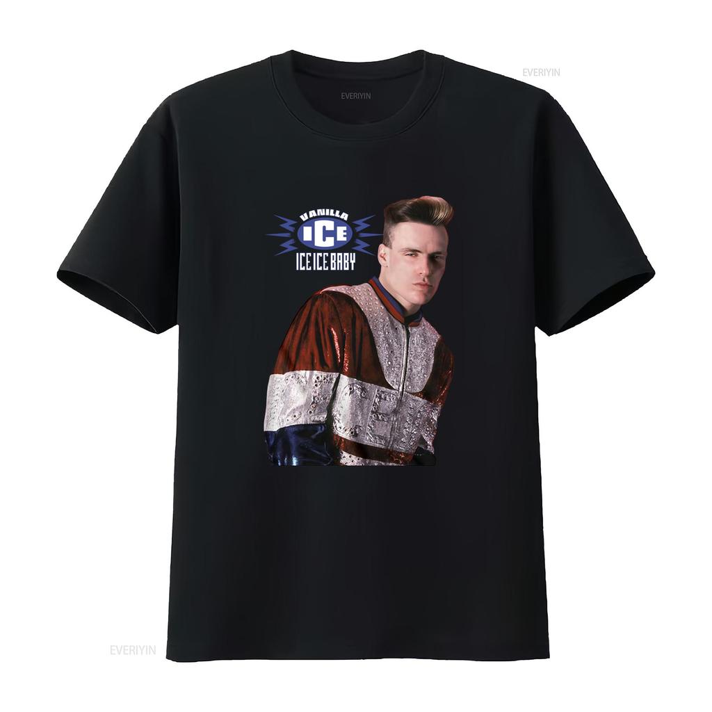 Vanilla Ice Baby Single Cover Mens T Shirt Iib Rapper Hip Hop Pop Music vintage Washed fashion Soft graphic Versatile homme