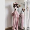 Women's Pink Sweet & Spicy Sweatpants - Street Style Loose Fit for Spring & Autumn.