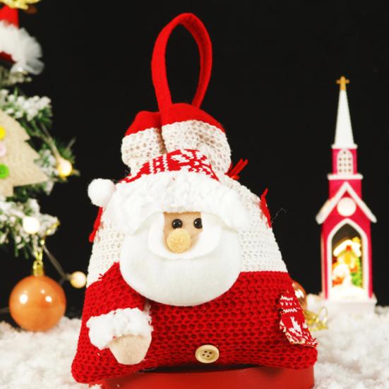Christmas Candy Bag Snowman Santa Claus Reindeer Doll Bag Drawstring Xmas Goody Holder Favor Bags for Christmas Eve