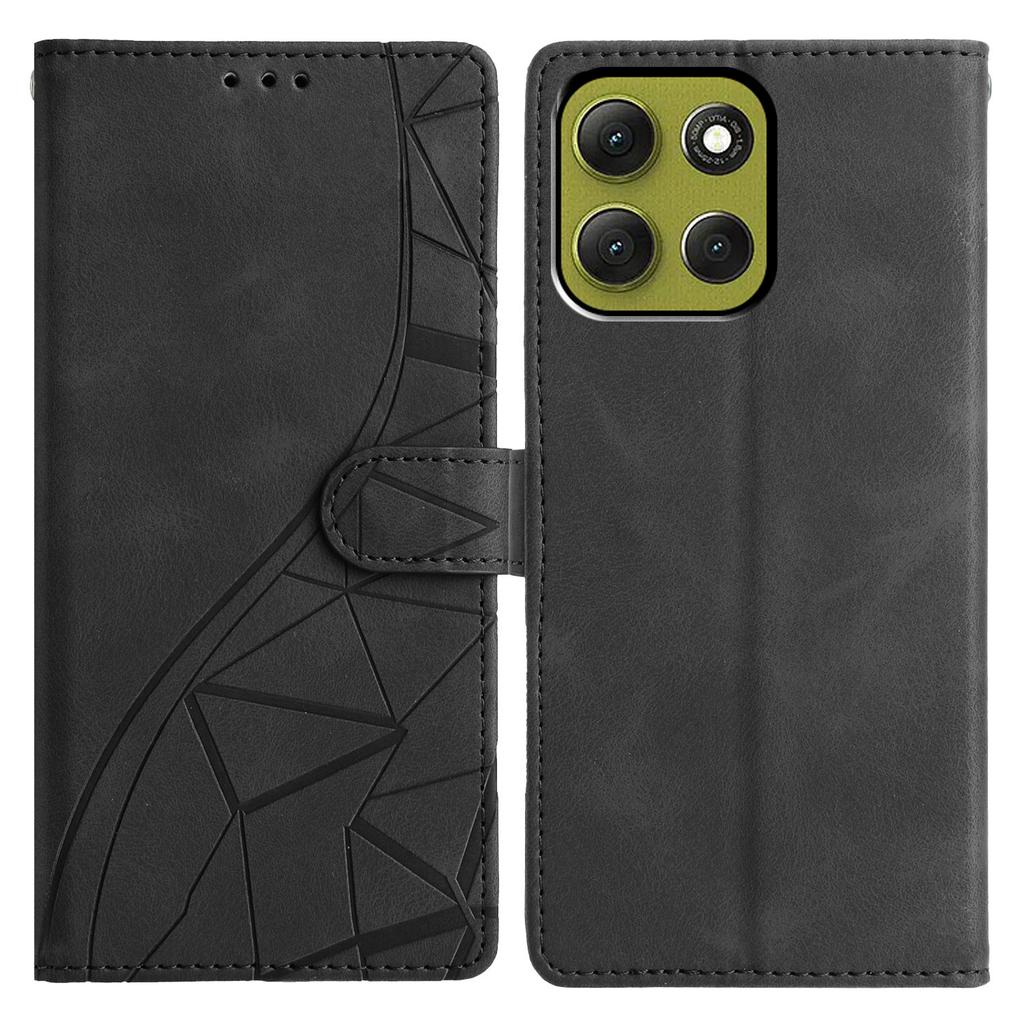 For Motorola Moto G86 5G Case Wallet Stand Imprinted Triangle Pattern Leather Phone Flip Cover