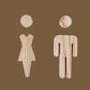 2pcs/se Self-adhesive Bathroom Door Signs Antique Men's And Women's Toilet Sign  Home Decor