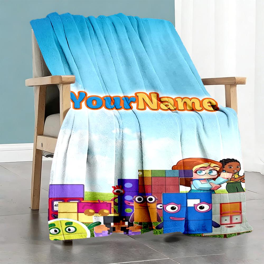 Numberblocks Customize Text Blanket Multi-purpose Customizable Blanket Soft Warm Cozy Versatile for Chair Office Couch Living Room