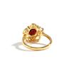 925 Sterling Silver Jewelry Set Flower Design Yellow Clasp Earring Ring Natural Red Garnet Gemstones Fine Jewelry for Women Girls Gift