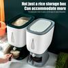 Диспенсер для риса, влагозащитный контейнер для хранения риса, вместимость 10 кг, герметичный бытовой контейнер для риса с мерным стаканом