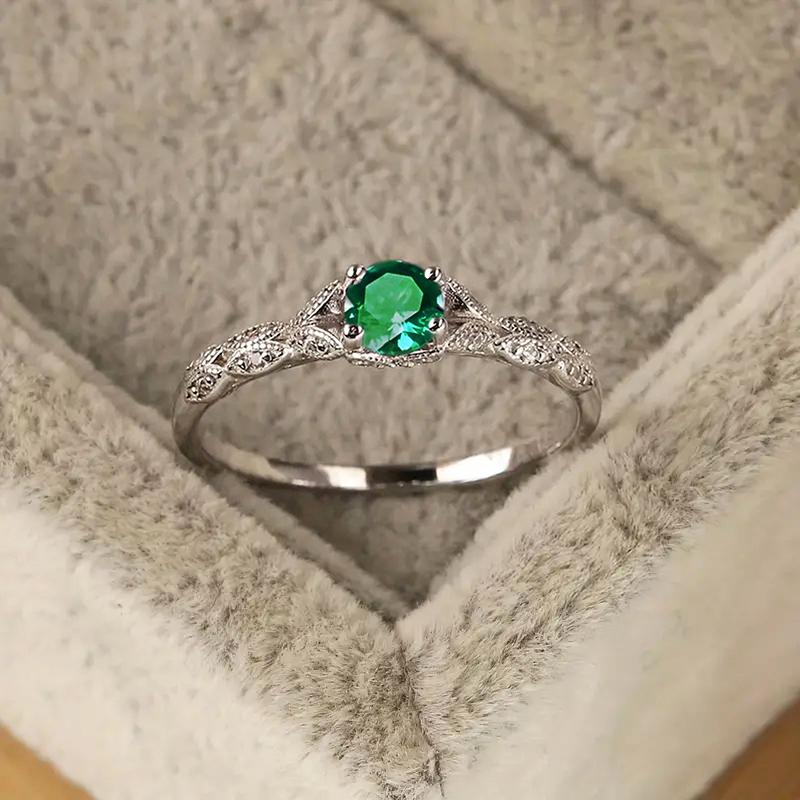 Light Luxury Style Cubic Zirconia Women's Ring In Europe and America Simple Fashion Temperament Ring