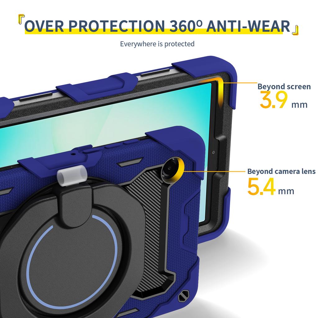For Samsung Galaxy Tab A11 Case with Kickstand PC + Silicone Shockproof Rugged Tablet Cover