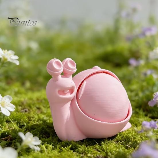 Компактный контейнер для хранения, милая коробочка-улитка, 3D-печатный оригинальный сувенир, шкатулка для безделушек и украшений с крышкой, забавный настольный органайзер для резинок, маленький