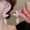 Серебряные needle flower mesh серьги-гвоздики с бахромой, свежие и милые, в стиле морского отпуска, модные, универсальная атмосфера