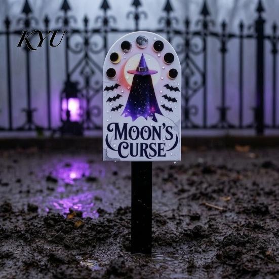 Easy Install Ground Stakes Halloween Stake Garden Art, Decorative Acrylic Yard Sculpture, Waterproof Seasonal Decor Sign, Weather Resistant