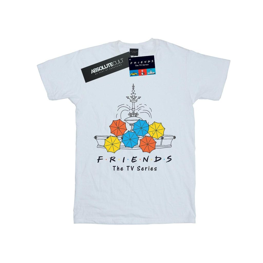Friends Girls Fountain And Umbrellas Cotton T-Shirt