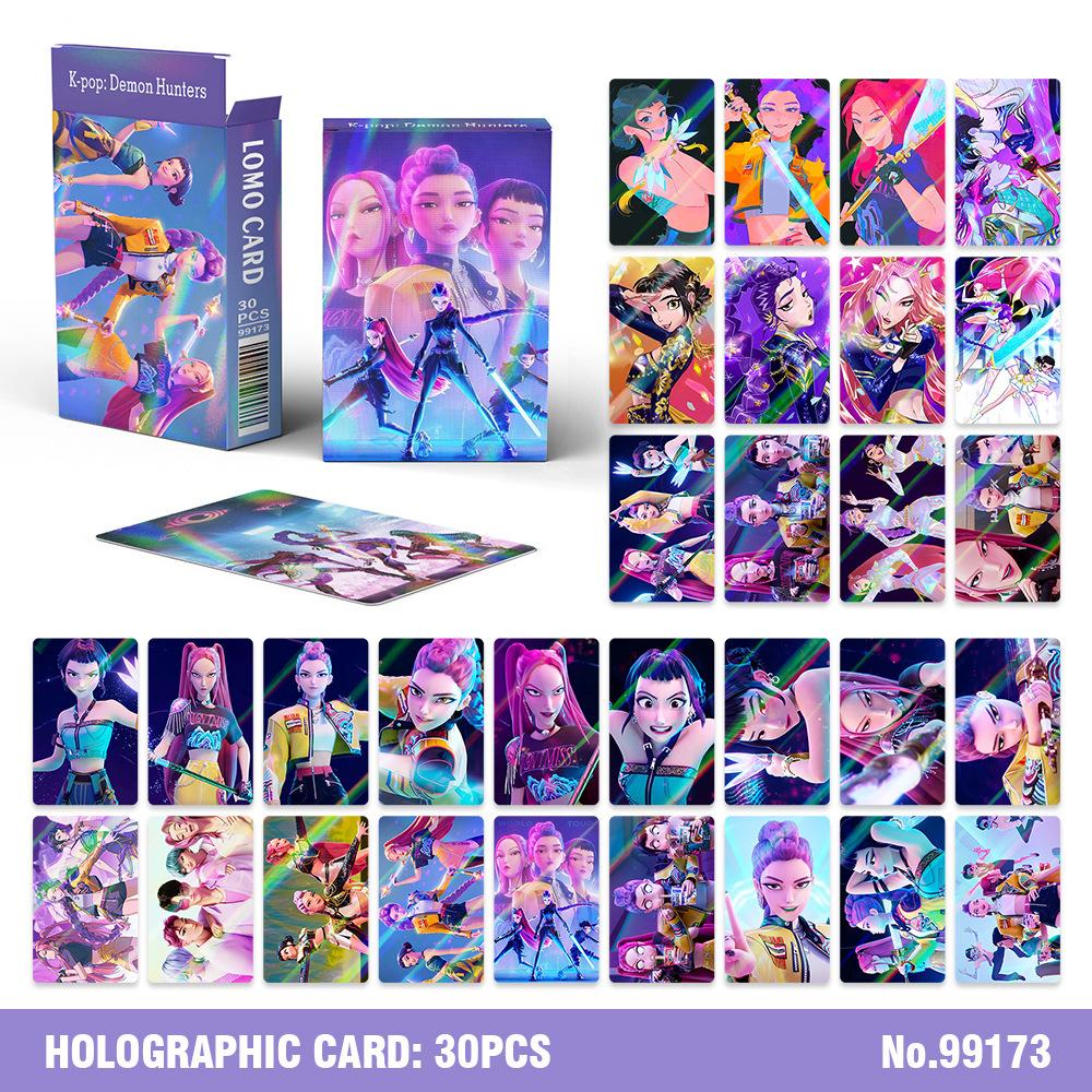 30 шт./набор KPop Охотники на демонов Полная лазерная карта Персонаж аниме Lomo Маленькие карточки Игрушки для девочек Детские подарки на день рождения Продажа