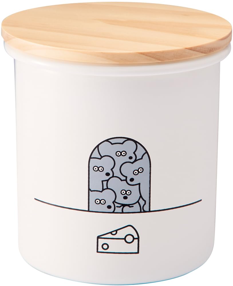 Toyo Horo ANDY THE MOUSE Enamel Canister, White, Size: Approx. W10.8 D10.8 H11.1 AMJ-2313