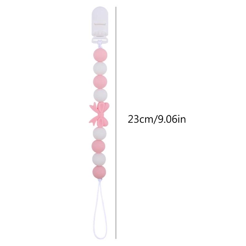 Upgraded Dummy Clip with Knot- for Baby BPA Free Silicone Pacifiers Clip Soother Chain Holders for Boys & Girls Gift