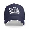 Черная Бейсболка с Логотипом Shadow Records, Белой Отделкой и Смелым Графическим Дизайном для Музыкальных Фанатов и Любителей Стритвира