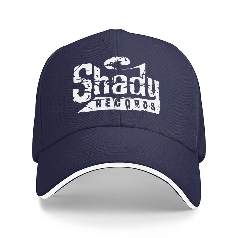 Черная Бейсболка с Логотипом Shadow Records, Белой Отделкой и Смелым Графическим Дизайном для Музыкальных Фанатов и Любителей Стритвира