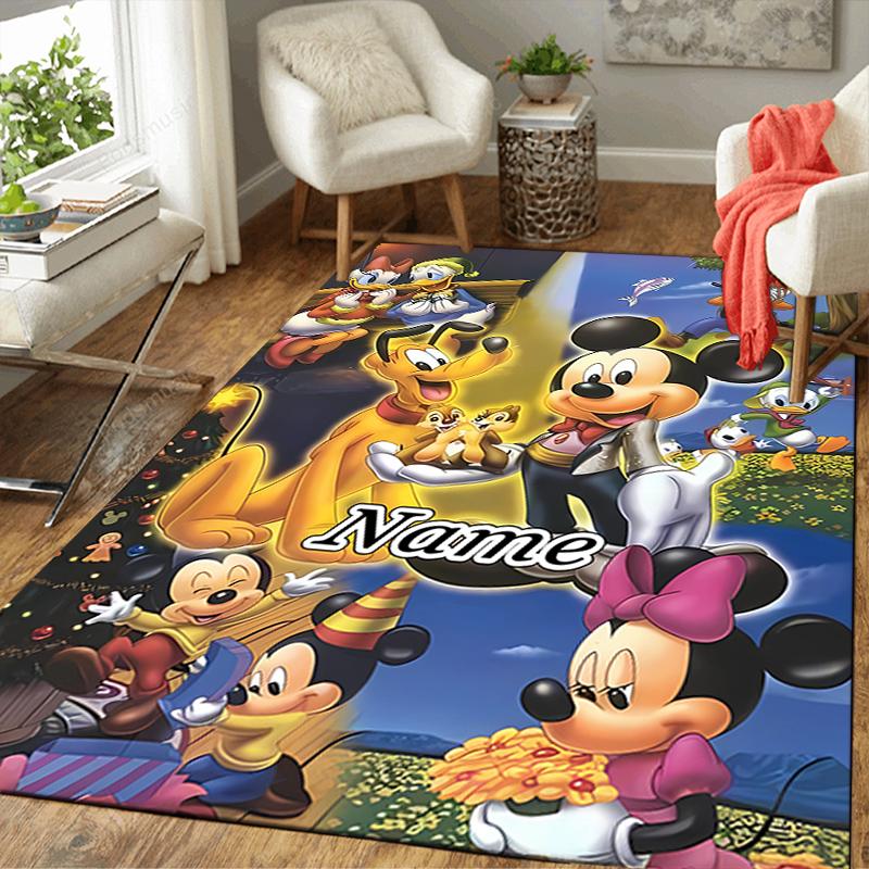 Custom 1Pc Mickey Friends Christmas Rug Office Carpet Indoor Outdoor Entrance Doormat Nonslip Soft And Comfortable Living Room D916147