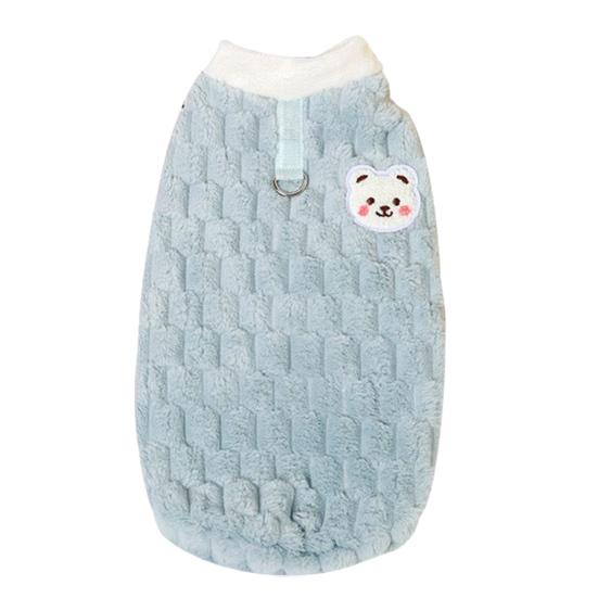 Fluffy Cat Shirt Cute Warm Pet Apparel with D-ring Kittens Cartoon Winter Coat for Small Dogs Puppies Daily Wear Costume Party