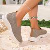 Fashion Breathable Mesh Platform Sneakers Women Summer Slip-On Comfort Soft Sole Sports Shoes Ladies Flat Heel Non-Slip Casual Shoes