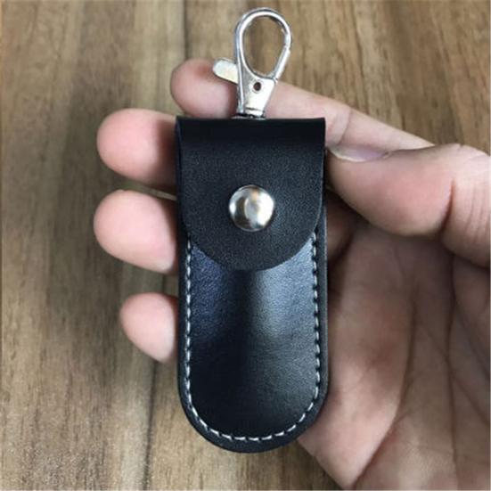 Защитный чехол для USB-накопителя тонкой работы с застежкой на кнопку-брелок, чехол для флэш-накопителя из искусственной кожи, защитный чехол для U-диска