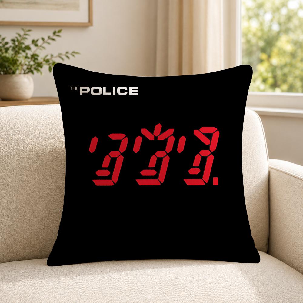 Band TThe PPolice Cushion Cover Soft Short Plush SkinFriendly Cushion Case for MultiScene Use