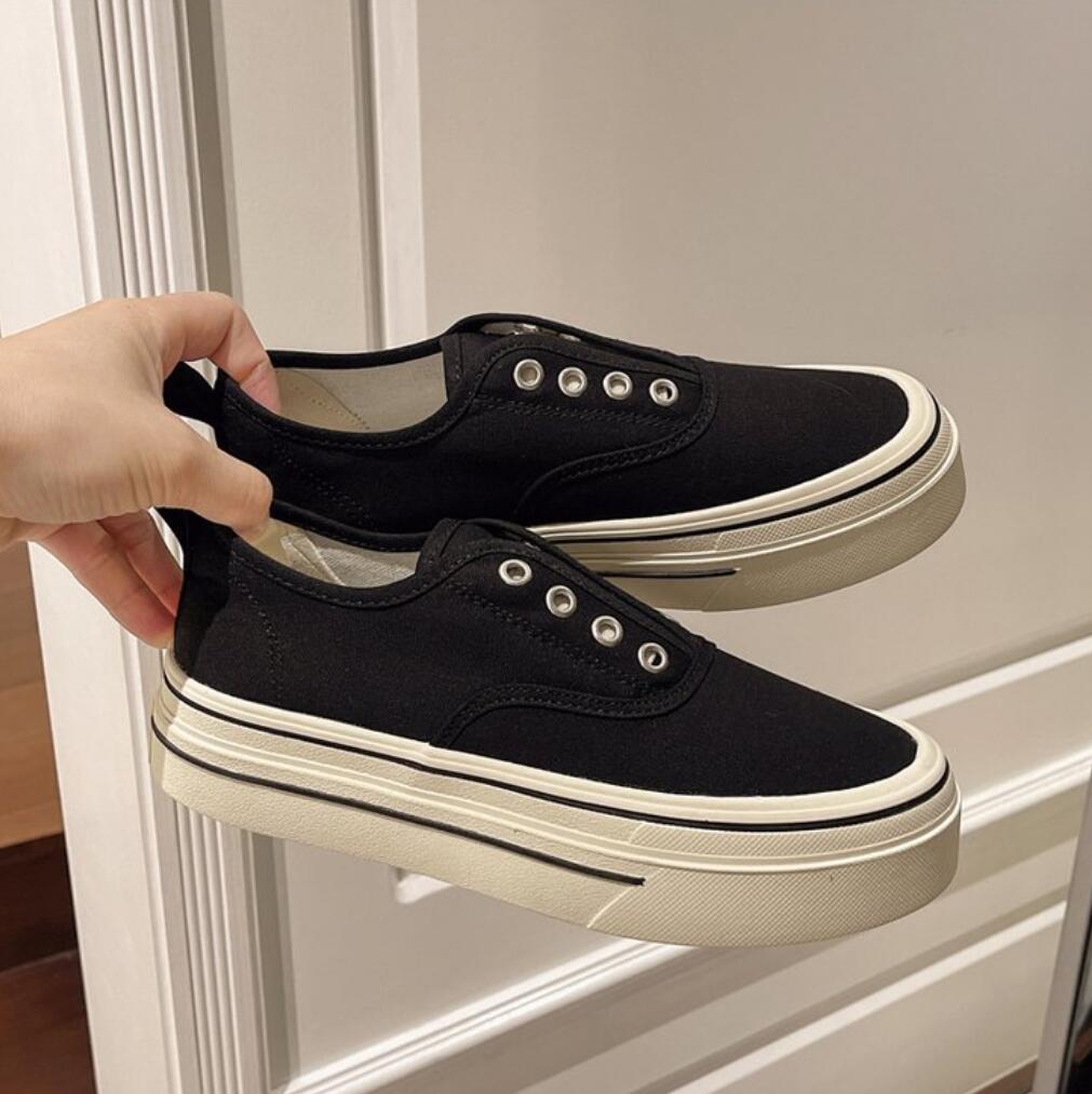 Модные туфли на толстой подошве, ретро-холщовые эспадрильи для женщин 2024 года, новые корейские дышащие повседневные мокасины, студенческие удобные кроссовки для отдыха на открытом воздухе