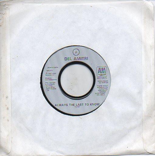 7-дюймовая пластинка DEL AMITRI - Always The Last To Know AM870 A&M Records 1992 Великобритания Рок Б/У