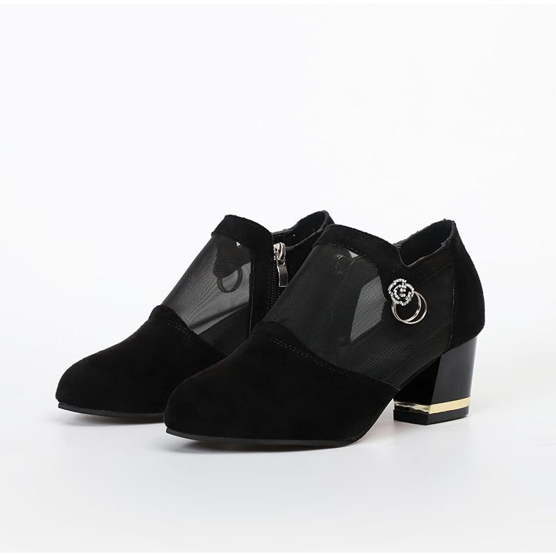 Mesh Lace Crossed Stripe Casual Pointed Toe High Stilettos Heels Pumps Sandals Shoes