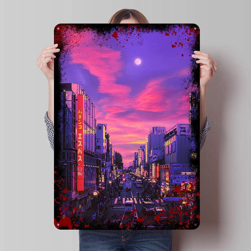 Shin Okubo Tinplate Poster Customized Wall Art Vintage Metal Signs Retro Tin Plaque for Decoration Home Decorations Office Decor