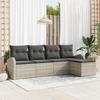 VidaXL 5-piece Garden Sofa Set with Light Grey Cushions In Poly Rattan 3346002
