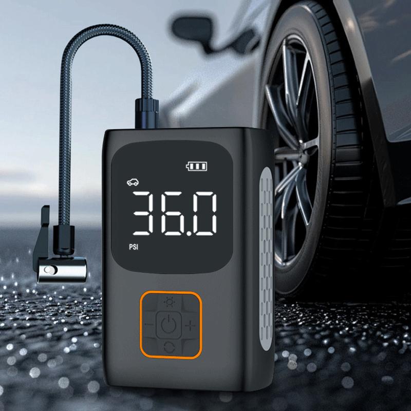 Интеллектуальный цифровой насос для накачивания шин с предустановленными режимами и ЖК-дисплеем Портативный воздушный насос для использования в нескольких транспортных средствах