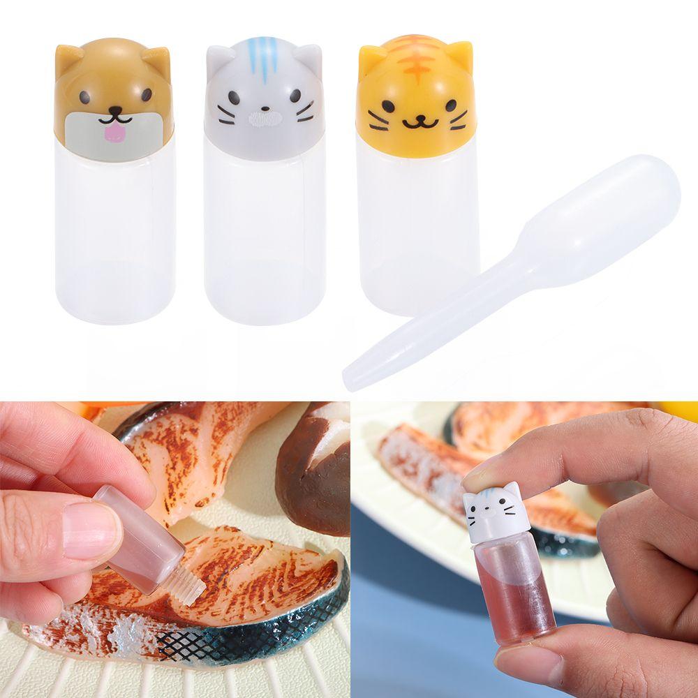 4PCS Salad Cute Mini Kitchen Accessories Small Container For Bento Seasoning Sauce Bottle