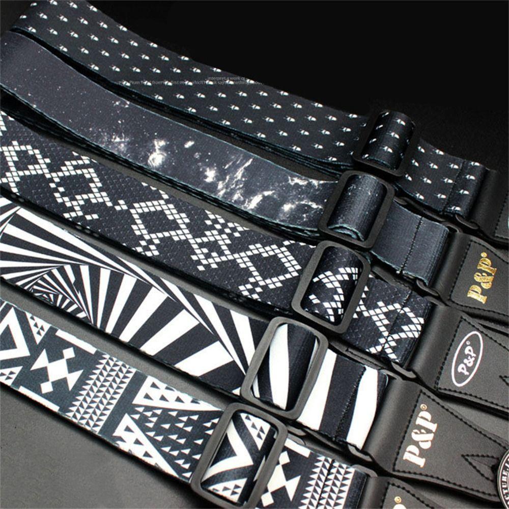 Plaid Pattern Electric Guitar Belt Adjustable Acoustic Guitar Strap Guitar Strap Folk Guitar