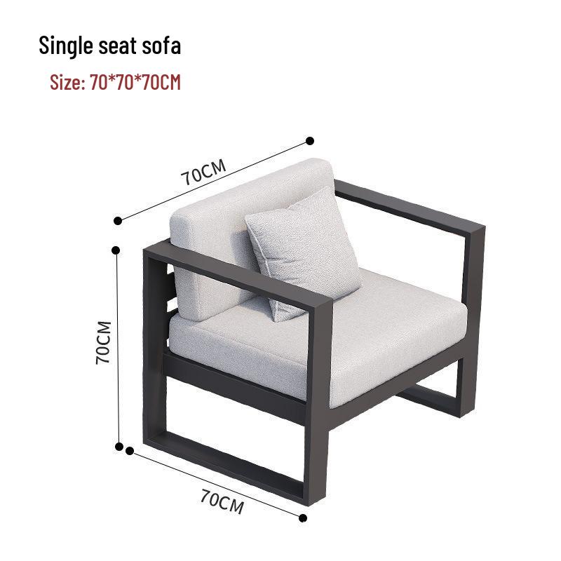 Aluminum Alloy Outdoor Patio Sofa - Sunproof & Waterproof Lounge Furniture for Garden, Terrace, or Office.