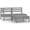 Day and Night - Day and Night Garden Furniture Set 3 Pieces Solid Gray Pine Wood