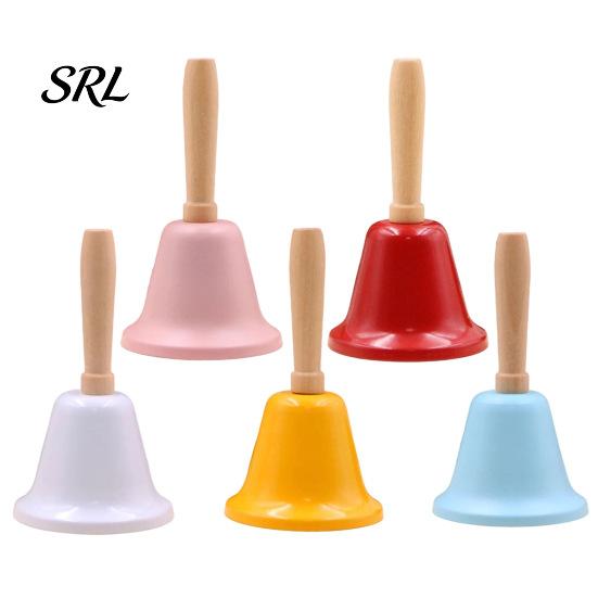 Metal Service Bell Hand Call Bell, Loud Christmas Jingle with Wooden Handle, Handle Small Musical Instrument for Kids Adults School Church Wedding