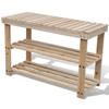 VidaXL 2-in-1 Shoe Rack and Bench Top Solid Fir Wood