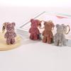 Cartoon Bear Pendant Metal Car Keyring Handmade Rhinestone Bear Keychain Girls