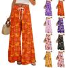 Женские летние брюки палаццо в стиле бохо с высокой талией и широкими штанинами, с принтом на Хэллоуин, повседневные брюки с карманами