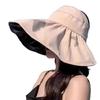 2025 Black Vinyl Wide Brim Open-Top Sun Hat with UV Protection and Heat Insulation
