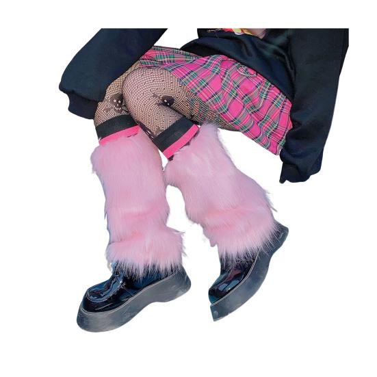 Faux Fur Fuzzy Leg Warmer for Women Girls Soft Plush Furry Boot Covers Winter Warm Boot Cuff Sleeves for Party Costume