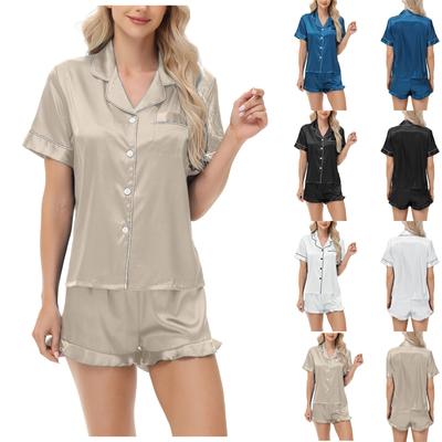 Сексуальная пижама Ice Silk Satin Suit Женская домашняя одежда