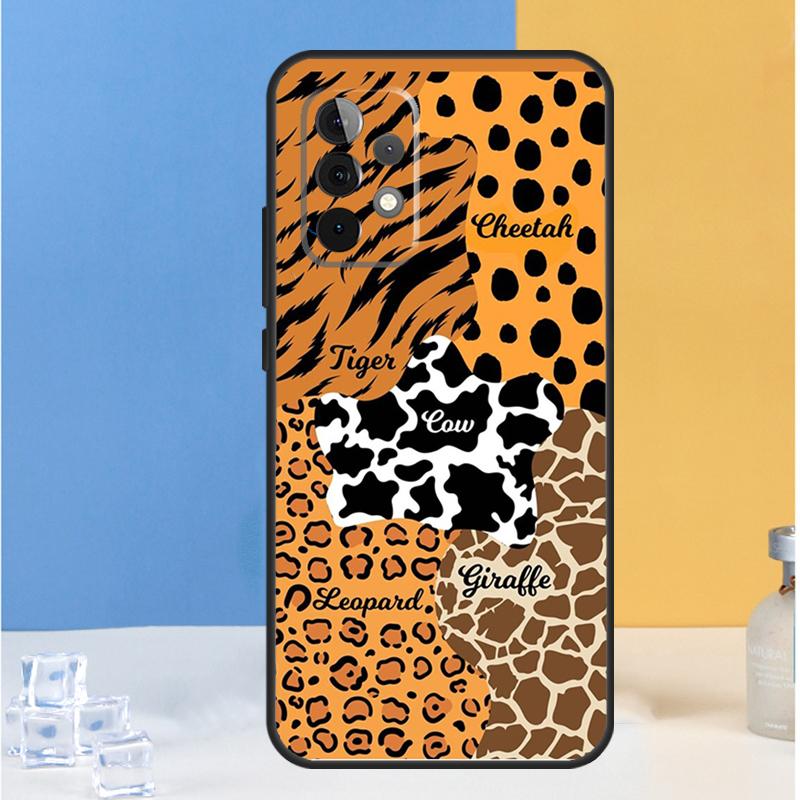 Чехол с принтом тигра, леопарда, пантеры для Samsung Galaxy A05 A06 A13 A33 A53 A36 A26 A16 A54 A34 A14 A32 A52 A55 A35 A15 A56