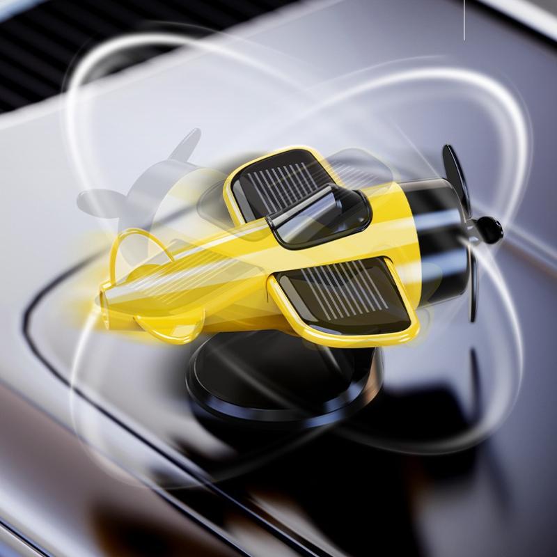 Вращающийся самолет на солнечной батарее, украшение на приборную панель автомобиля, вращение на 360°, декор с авто-вращением, украшения в виде самолетов, украшение интерьера автомобиля